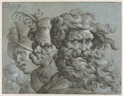 Four Character Heads of Boys and Men of Different Ages by Carlo Biffi