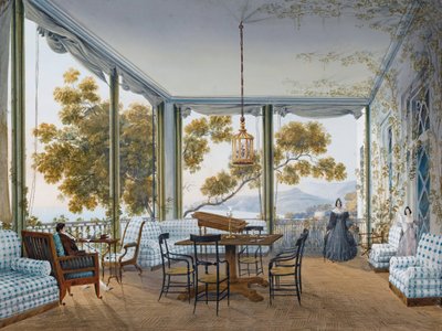 Interior in the Naryshkin Palace of Miskhor by Carlo Bossoli