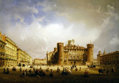 Piazza Castello, Turin, 1852 by Carlo Bossoli