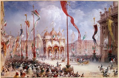 Victor-Emmanuel II at the opening of the Italian Parliament by Carlo Bossoli