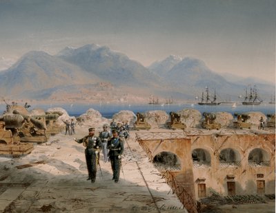 Siege of Gaeta, Inspection of Recently Occupied Fortifications by Carlo Bossoli