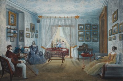 The Drawing Room in the Naryshkin Palace of Miskhor by Carlo Bossoli