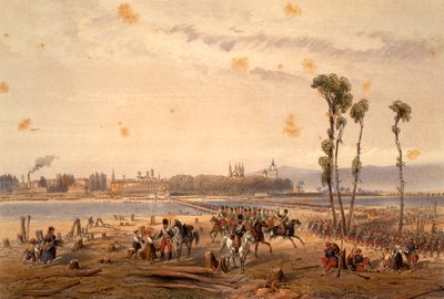 The French passing the Sesia at Vercelli in 1859 by Carlo Bossoli