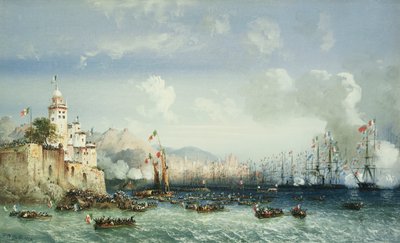 The War in Italy: Genoa, The Arrival of the Emperor Napoleon III by Carlo Bossoli