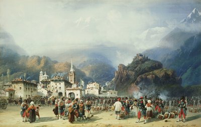 The War in Italy: Susa, Mont Cenis, Bivouac with French Troops by Carlo Bossoli