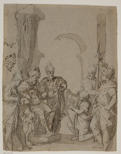 David playing the harp for King Saul by Carlo Caliari