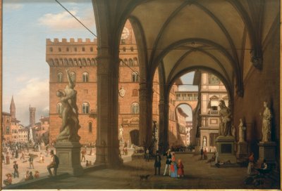 View of Piazza del Granduca from the Loggia dei Lanzi by Carlo Canella