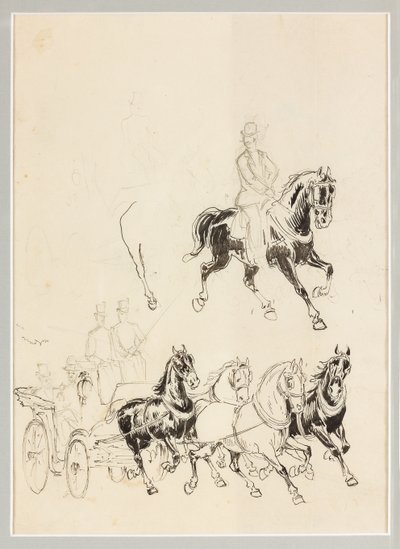 Preparatory Study for Carriage and Horses by Carlo Casaltoli