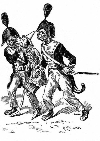 Illustration of Pinocchio by Carlo Chiostri, one of the first Italian illustrators of Collodi