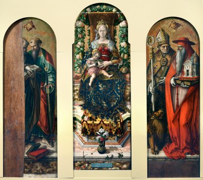 Madonna and Child and Saints Peter and Paul, Ansovino and Jerome by Carlo Crivelli