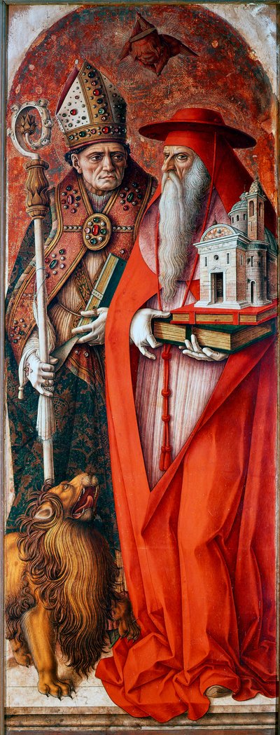 Polyptych of the Cathedral of Camerino: Saint Jerome and Saint Augustine by Carlo Crivelli