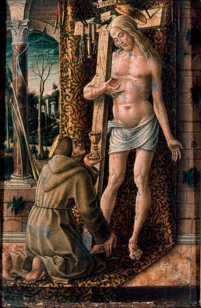 Saint Francois of Assisi Collects the Blood of Christ by Carlo Crivelli