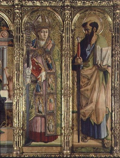 St. Emidius and St. Paul (detail) by Carlo Crivelli