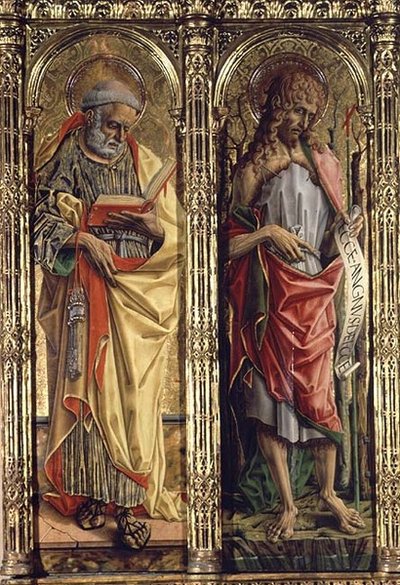 St. Peter and St. John the Baptist (detail) by Carlo Crivelli