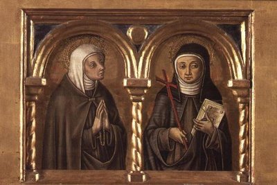 Unidentified Female and St. Clare of Assisi (detail) by Carlo Crivelli