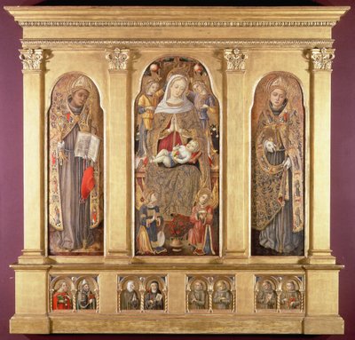Virgin and Child with Saints Bonaventura and Louis of Toulouse, c.1489 by Carlo Crivelli