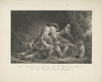 Two Boys with Marmot by Carlo Domenico Melini
