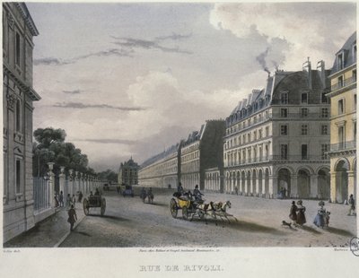 The Rue de Rivoli, engraved by Frederic Martens by Carlo Gilio