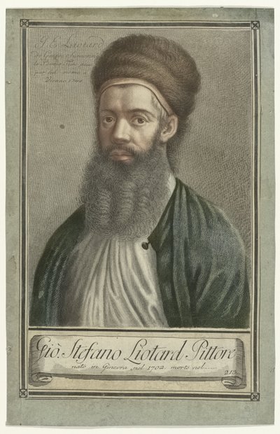 Portrait of Painter Jean-Etienne Liotard in Turkish Attire with Beard and Fur Hat (Portraits of Artists) by Carlo Gregori (possibly)