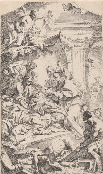 Saint Charles Giving Communion to the Plague-Stricken by Carlo Innocenzo Carloni