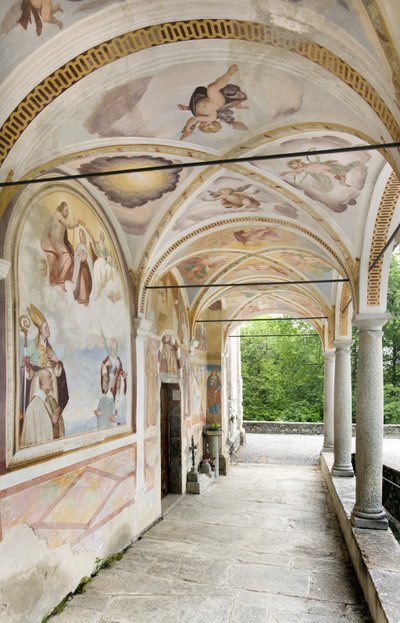 View of the Frescoes and Portico, Church of Santi Nazaro e Celso, Lanzo D