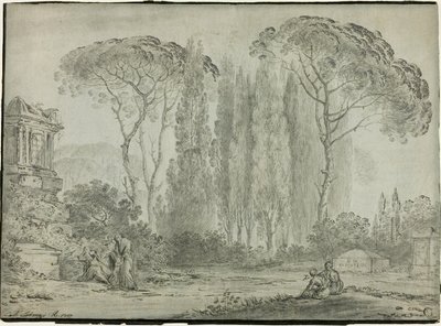 Mourners in a Graveyard by Carlo Labruzzi