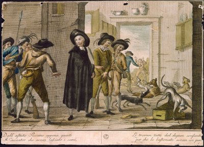 Priest Arlotto, by Carlo Lasinio, coloured engraving by Carlo Lasinio