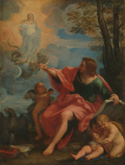 Saint John the Evangelist on Patmos by Carlo Maratta (circle of)