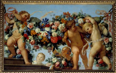 Love and Garlands of Flowers by Carlo Maratta or Maratti