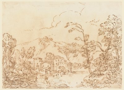 A Village at a Brook in Mountainous Country by Carlo Marchionni