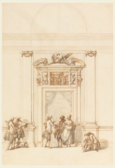 Design for the North Portal, Grand Gallery, Villa Albani, Rome, Italy by Carlo Marchionni