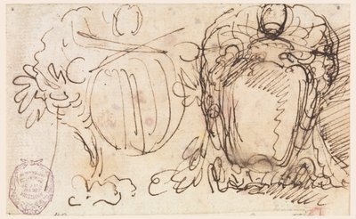 Two Escutcheons for Coat of Arms of Pope Benedict XIV by Carlo Marchionni