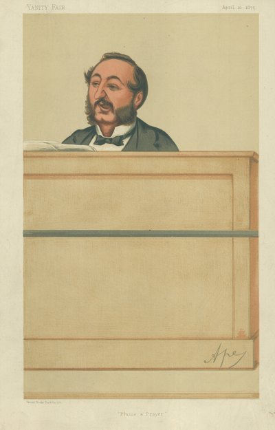 Mr. Ira D. Sankey, Praise and Prayer, 10 April 1875, Vanity Fair Cartoon by Carlo Pellegrini