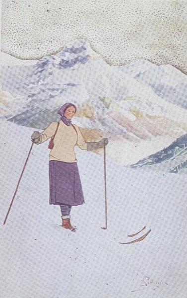 Skier on the Slopes of Engelberg, Switzerland by Carlo Pellegrini