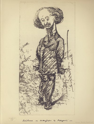 Swinburne on Blotting Paper (caricature of English author Algernon Charles Swinburne) by Carlo Pellegrini