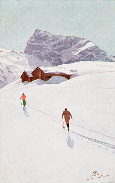 Walking in the Mountains near Engelberg, Switzerland by Carlo Pellegrini