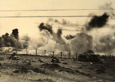 German soldiers advance toward British lines in Tobruch, Libya (b/w photo) by Carlo Salvatori