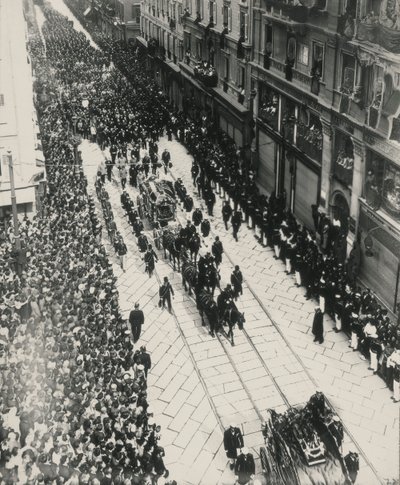 Funerals of Archdukes Franz Ferdinand of Austria and His Wife Killed in Sarajevo July 28 by Carlo Wulz