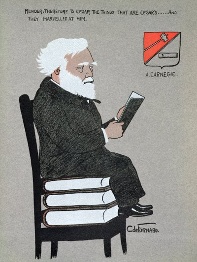 Caricature of Andrew Carnegie (1835-1919) illustration from 