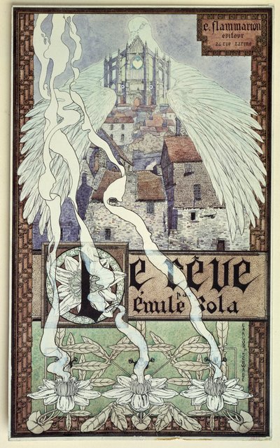 The dream, title page of novel by Emile Zola by Carlos Schwabe
