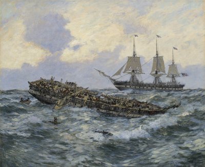 Engagement Between the U.S. Frigate Constitution and H.M.S. Guerriere, 1895 by Carlton Theodore Chapman
