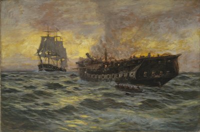 Engagement Between the U.S. Frigate Constitution and H.M.S. Java, 1897 by Carlton Theodore Chapman