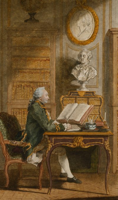 Monsieur de Cormainville in His Library, Writing at His Desk by Carmontelle