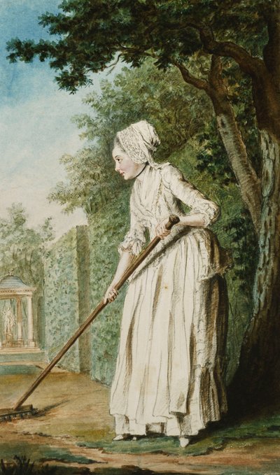 The Duchess of Chaulmes, as a Gardener in an Allee by Carmontelle