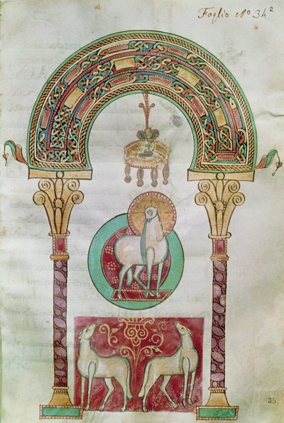Agnus Dei, illustration of the Lamb of God from Etymologiae by Isidore of Seville by Carolingian School