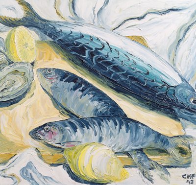 Mackerel with Oysters and Lemons, 1993 by Carolyn Hubbard Ford