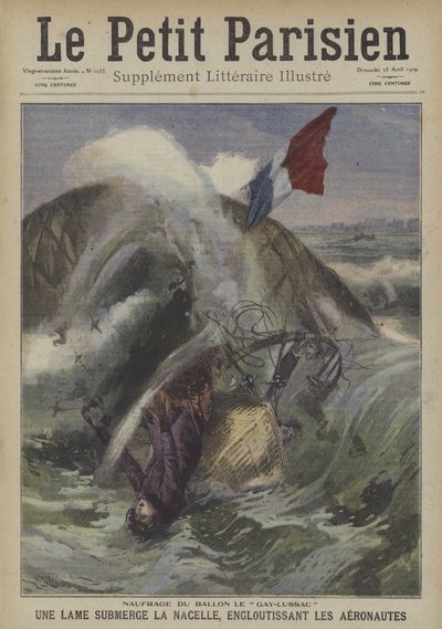 Crash of the Balloon Gay-Lussac in the English Channel by Carrey