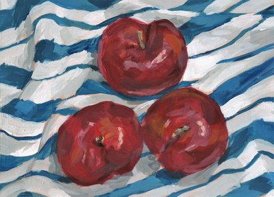 Fresh Apples on Stripes by Carrie Arnold