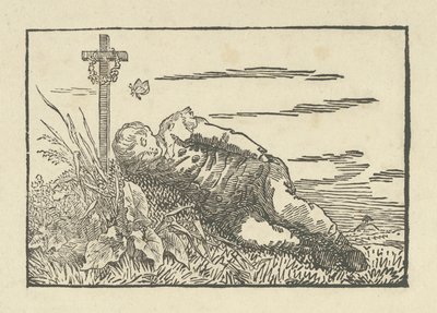 Boy Asleep on a Grave by Caspar David Friedrich