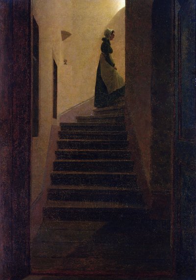 Caroline on the Stairs by Caspar David Friedrich